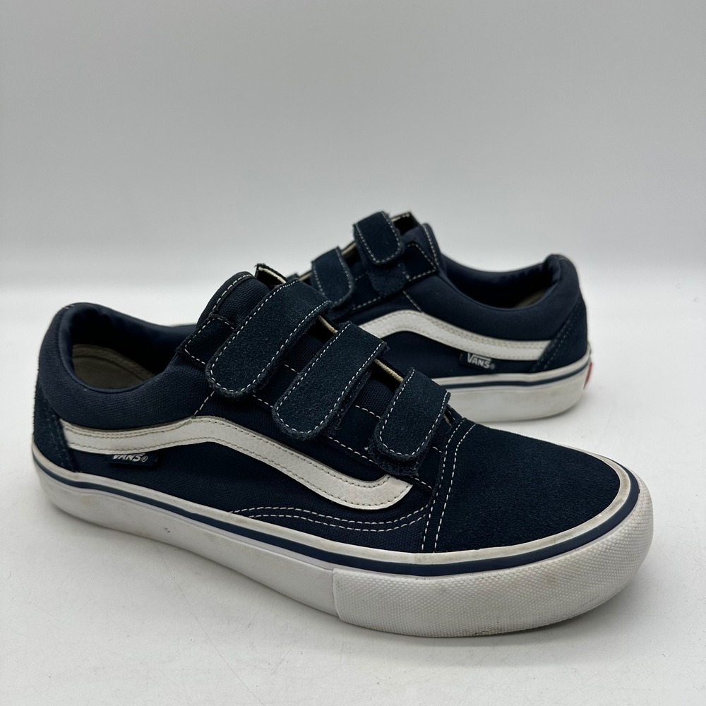 Vans 721454 Mens Size 8 Navy Old Skool V Pro VN0A3D29NVY Hook & Loop Skate Shoes